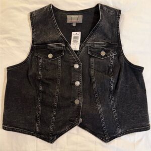 Torrid Vintage Stretch Denim Vest Black Wash NWT